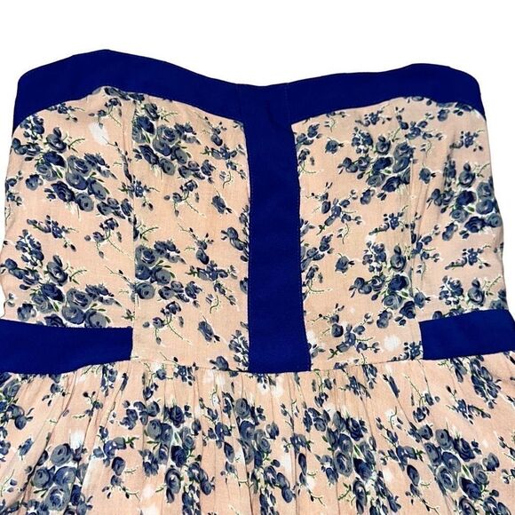 CocoLove flowy fun dress size small rose pink, blue and green w floral scrolls - Picture 8 of 10